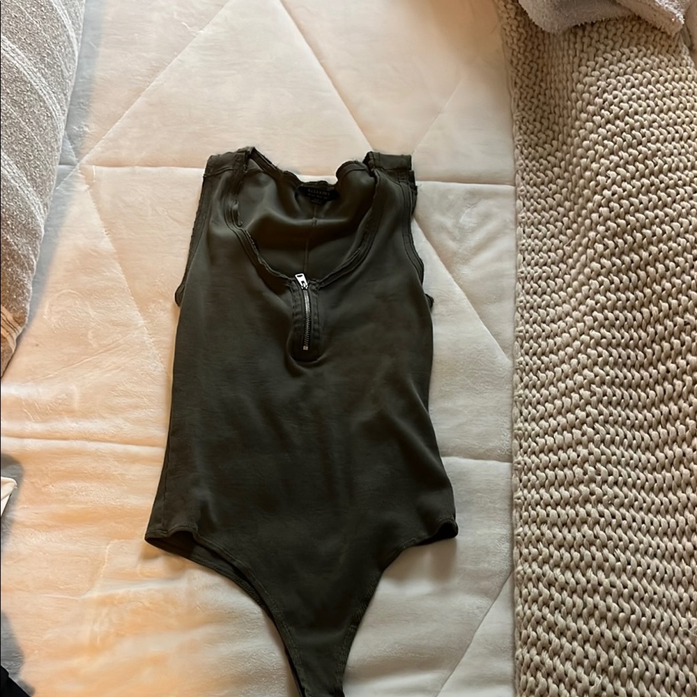 All Saints olive Alicia bodysuit